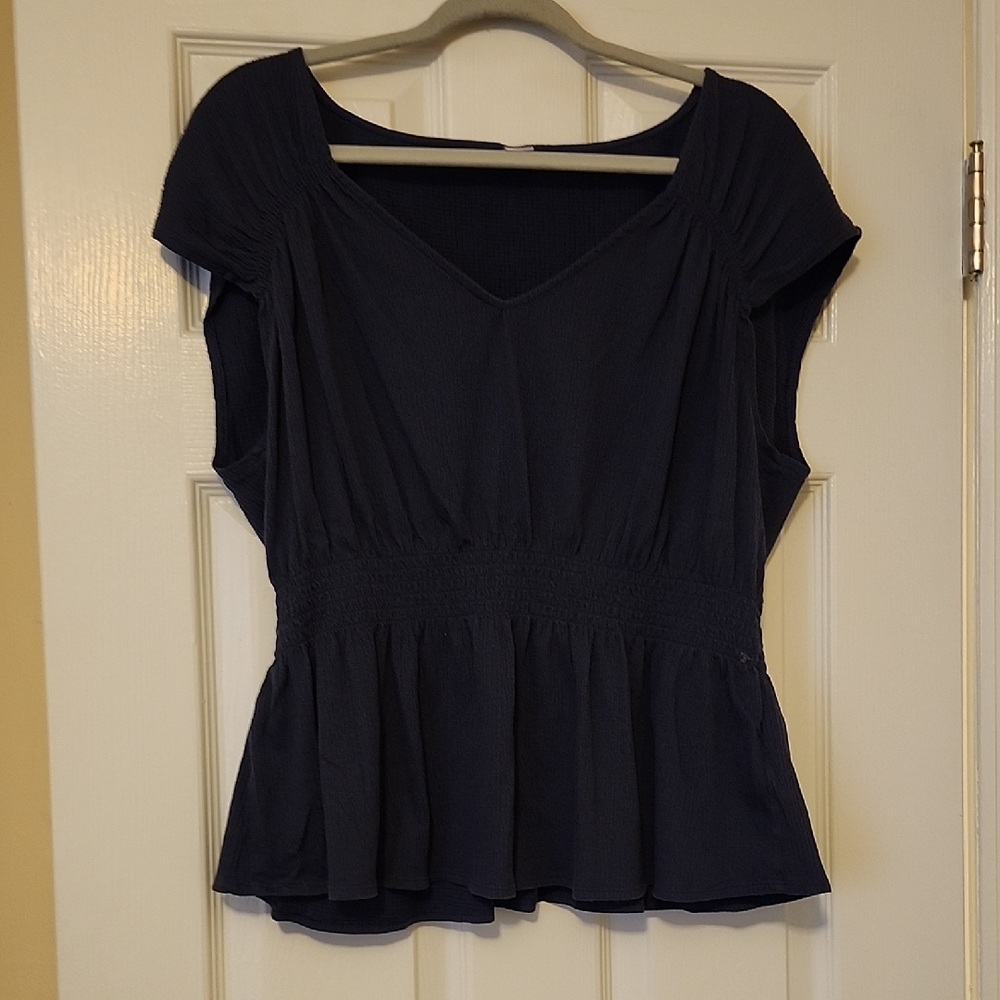 Old Navy Dark Blue V-Neck Peplum Tunic